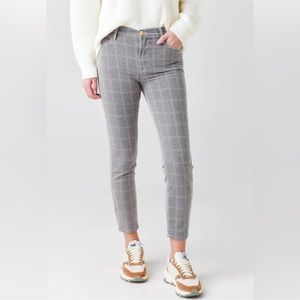 Frame Le High Skinny Crop Jeans in Window Pane Plaid Size 30